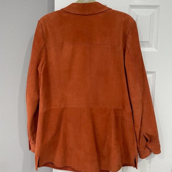 Dana Buchman EUC size 14 burnt orange suede jacket REDUCED!!! - Picture 2 of 3